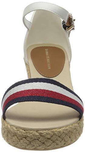 Tommy Hilfiger Elba 79D, Sandalias con cua Tipo Alpargatas Mujer, Crudo, 37 EU