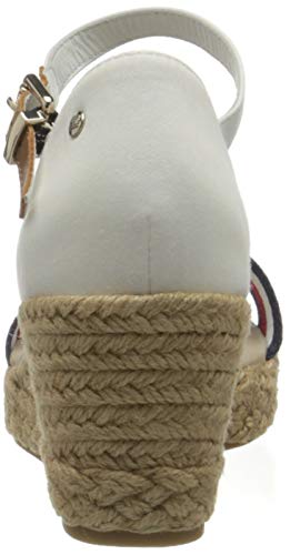 Tommy Hilfiger Elba 79D, Sandalias con cua Tipo Alpargatas Mujer, Crudo, 37 EU