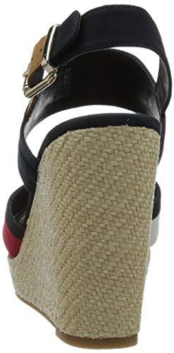 Tommy Hilfiger Elena 101D, Sandalias con cua Tipo Alpargatas Mujer, RWB, 36 EU