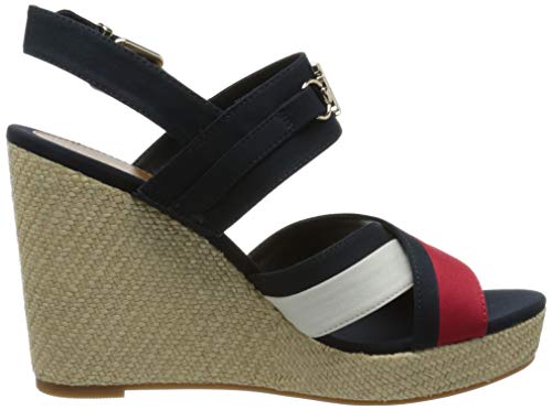 Tommy Hilfiger Elena 101D, Sandalias con cua Tipo Alpargatas Mujer, RWB, 38.5 EU