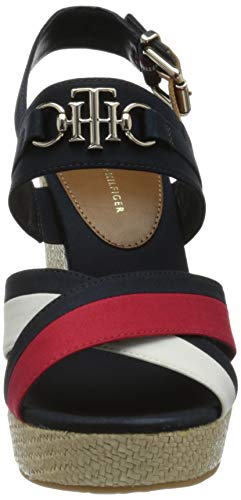 Tommy Hilfiger Elena 101D, Sandalias con cua Tipo Alpargatas Mujer, RWB, 38.5 EU