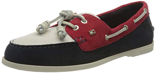 Tommy Hilfiger Essential Boat Shoe, Zapato de Barco Esencial de Tommy Mujer, RWB, 36.5 EU