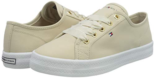 Tommy Hilfiger Essential Nautical Sneaker, Nautica Esencial Mujer, Beige Clásico, 40.5 EU