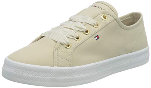 Tommy Hilfiger Essential Nautical Sneaker, Nautica Esencial Mujer, Beige Clásico, 40.5 EU