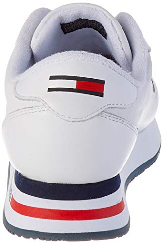 Tommy Hilfiger Flatform Runner Sneaker, Zapatillas Mujer, Blanco (White Ybs), 42 EU