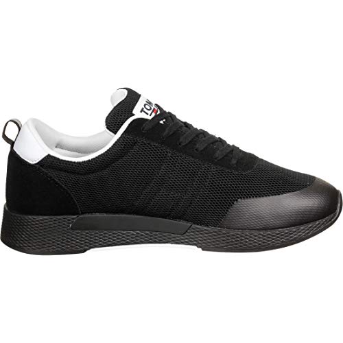 Tommy Hilfiger Flexi Tommy Jeans Flag Sneaker, Zapatillas Hombre, Negro (Black Bds), 42 EU