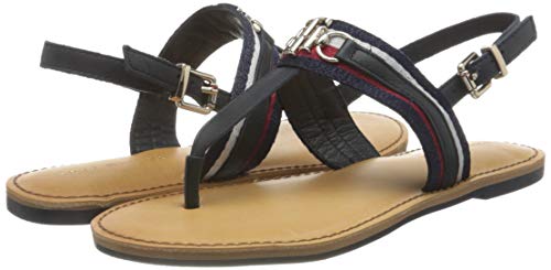 Tommy Hilfiger Leanne 3C, Sandalias Planas Mujer, Cielo del Desierto, 37 EU