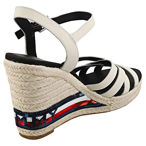 Tommy Hilfiger Sequins High Wedge Mujeres Sandalias Cuña Ivory - 41 EU