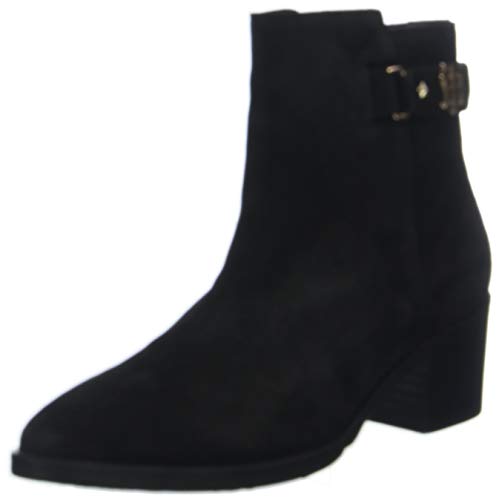 Tommy Hilfiger TH Buckle Mid Heel Boot Suede, Botines Mujer, Negro (Black 990), 36 EU