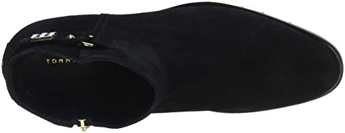 Tommy Hilfiger TH Buckle Mid Heel Boot Suede, Botines Mujer, Negro (Black 990), 36 EU