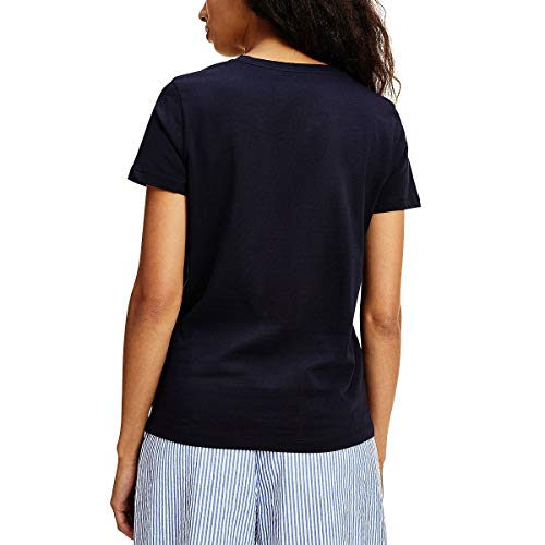 Tommy Hilfiger TH ESS Hilfiger C-NK REG tee SS Camiseta sin Mangas para bebés y niños pequeños, Cielo del Desierto, M para Mujer