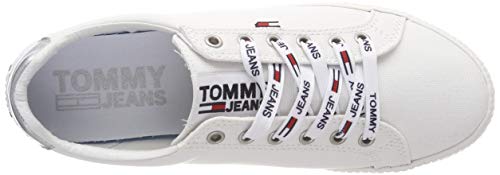 Tommy Hilfiger Tommy Jeans Casual Sneaker, Zapatillas, Blanco (White 100), 35 EU