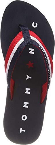 Tommy Hilfiger Tommy Loves NY Beach Sandal, Chanclas Mujer, Azul (Midnight 403), 41 EU