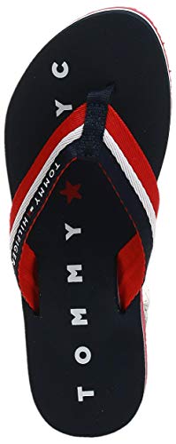 Tommy Hilfiger Tommy Loves NY Beach Sandal, Chanclas Mujer, Azul (Midnight 403), 41 EU