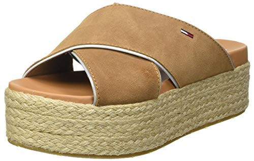 Tommy Jeans Angela 1B1, Sandalias con cua Tipo Alpargatas Mujer, Coñac de Verano, 38 EU