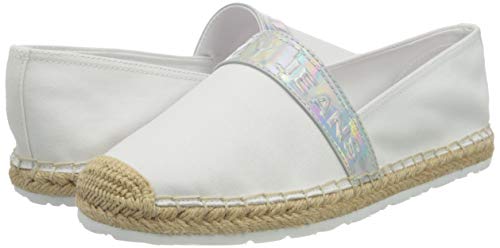 Tommy Jeans Iridescent Branding Espadrille, Marca Mujer, Blanco, 41.5 EU
