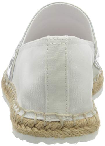 Tommy Jeans Iridescent Branding Espadrille, Marca Mujer, Blanco, 41.5 EU