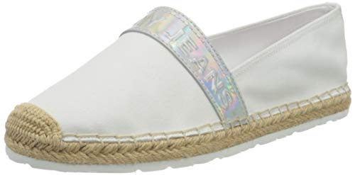 Tommy Jeans Iridescent Branding Espadrille, Marca Mujer, Blanco, 41.5 EU