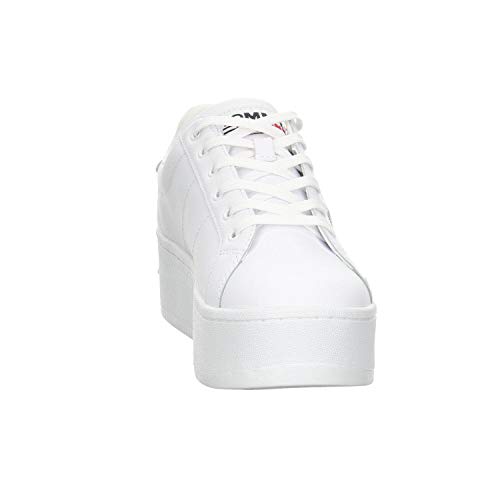 Tommy Jeans Iridescent Iconic Sneaker, Zapatilla Mujer, Blanco, 38 EU