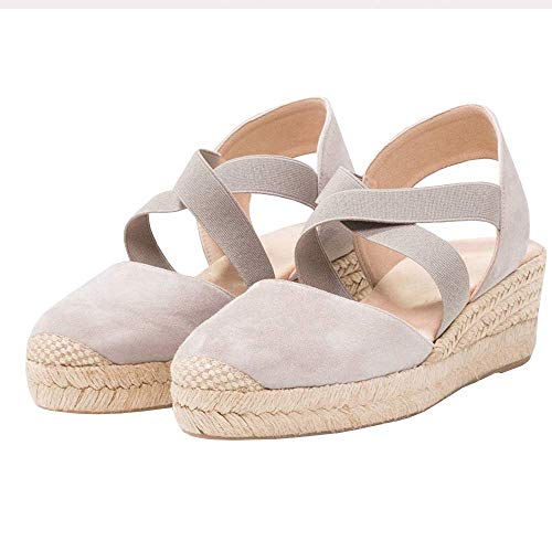 Tomwell Sandalias Mujer Cuña Alpargatas Moda Bohemias Romanas Sandals Rivet Playa Verano Tacon Zapatos B Albaricoque 35 EU