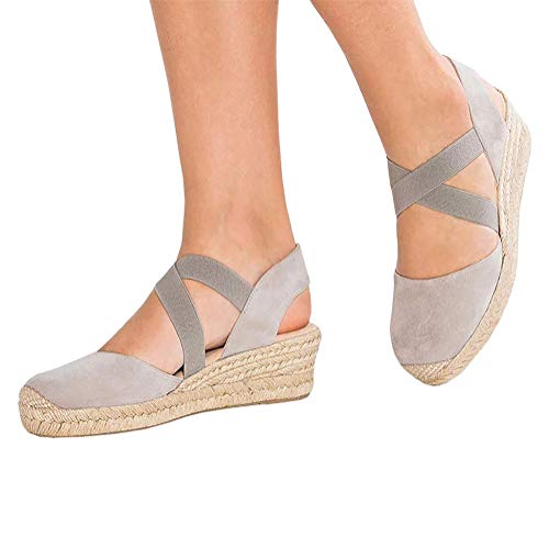 Tomwell Sandalias Mujer Cuña Alpargatas Moda Bohemias Romanas Sandals Rivet Playa Verano Tacon Zapatos B Albaricoque 35 EU