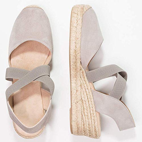 Tomwell Sandalias Mujer Cuña Alpargatas Moda Bohemias Romanas Sandals Rivet Playa Verano Tacon Zapatos B Albaricoque 35 EU