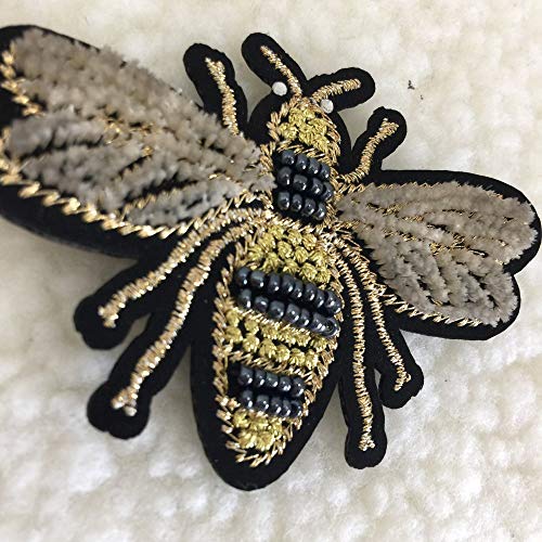 TOOGOO Abeja De Cuentas Hechas A Mano Parche De Cuenta para Ropa Coser En Apliques De Abalorio Parche De DecoracióN para Ropa Zapatos Bolsas Ropa DIY