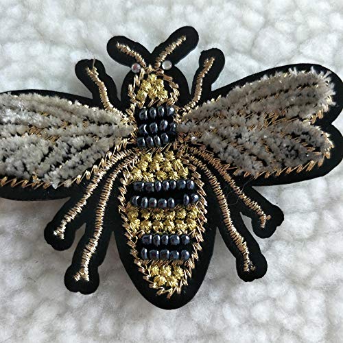 TOOGOO Abeja De Cuentas Hechas A Mano Parche De Cuenta para Ropa Coser En Apliques De Abalorio Parche De DecoracióN para Ropa Zapatos Bolsas Ropa DIY