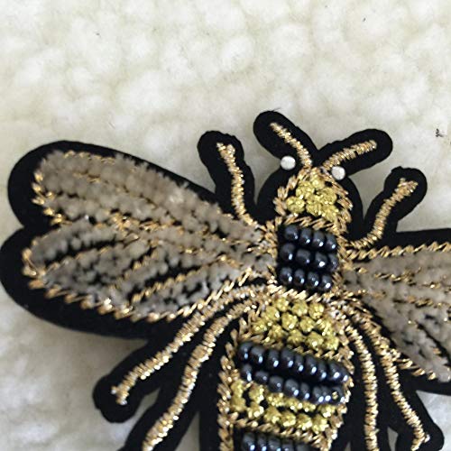 TOOGOO Abeja De Cuentas Hechas A Mano Parche De Cuenta para Ropa Coser En Apliques De Abalorio Parche De DecoracióN para Ropa Zapatos Bolsas Ropa DIY
