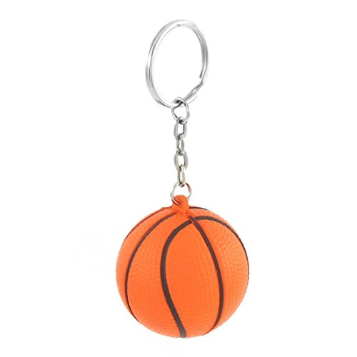 TOOGOO Cadena de enlace de bola Llavero en Forma de baloncesto de Estres deportivo Naranja Negro