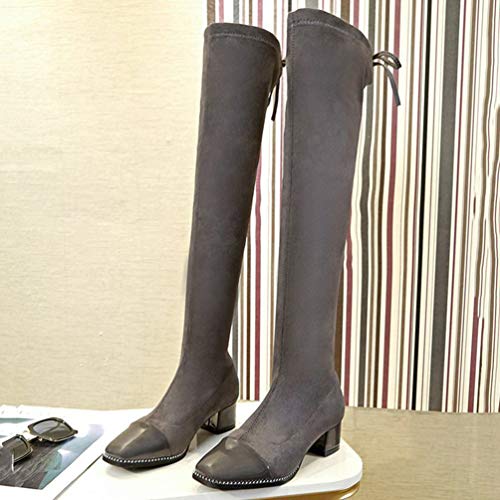 Tookang Cómodo Moda Botas Altas para Mujer Forrada Largo Zapatos sobre la Rodilla