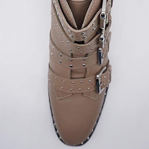 Topshop Amy Stud ANK Boot para Mujer Botines Botas Beis, Tamaño:42 EU