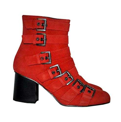 Topshop ROJO - Botines para mujer, color Rojo, talla 37 EU