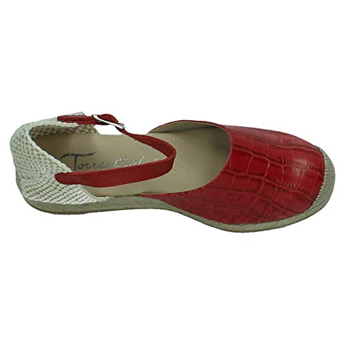 TORRES 2003 Alpargatas CUÑA Baja Mujer Alpargatas Rojo 38