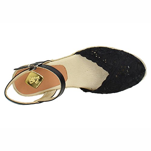 TORRES 5004 Zapatilla DE Encaje Mujer Alpargatas Negro 38