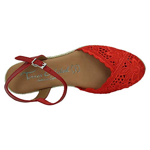 TORRES 5004 Zapatilla DE Encaje Mujer Alpargatas Rojo 38