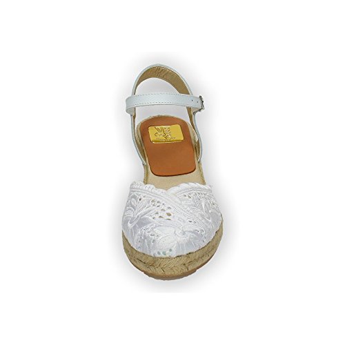 TORRES 5004 Zapatillas DE Encaje Mujer Alpargatas Blanco 36