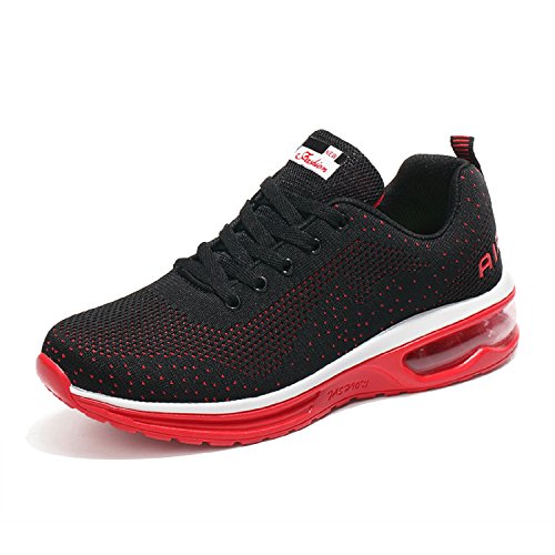 TQGOLD® Zapatillas de Running para Hombre Mujer Calzado Deportivo Deportivas Asfalto Zapatos para Correr(EU 42,Rojo)