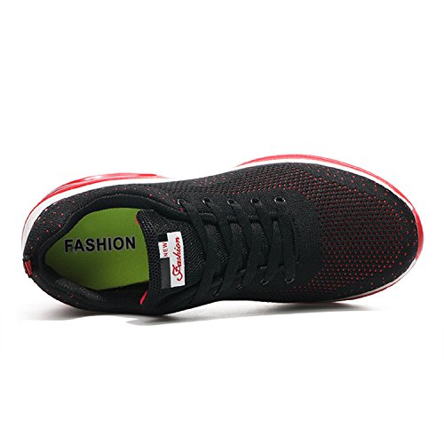 TQGOLD® Zapatillas de Running para Hombre Mujer Calzado Deportivo Deportivas Asfalto Zapatos para Correr(EU 42,Rojo)