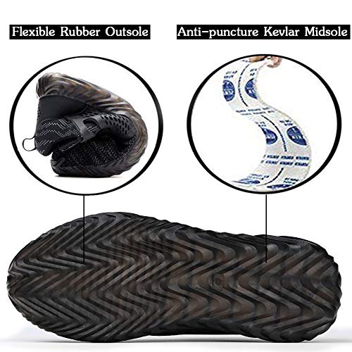 TQGOLD - Zapatos de seguridad para hombre y mujer S3 de verano, zapatos de trabajo con punta de acero, muy ligeros Size: 43 EU