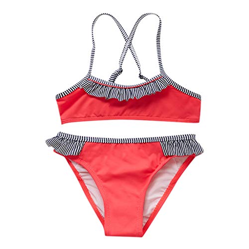 Traje de baño de Verano para niñas Traje de baño de Bikini Rojo Glamour + Shorts