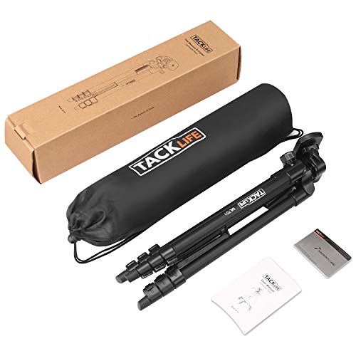 Trípode de Cámara 40.5-136cm, 5 en 1 Trípode Ligero de Aluminio, Trípode estándar de 1/4", Tripode Cámara Reflex y Trípode Plegable con Soporte de Móvil y Bolsa Portáil, TACKLIFE - MLT01