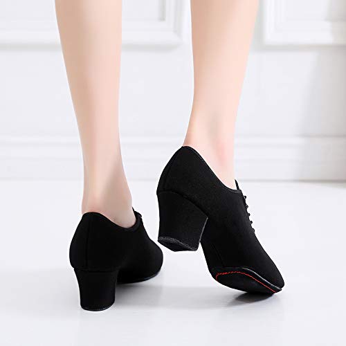TRIWORIAE-Zapatos de Jazz/Salsa Zapatos de Baile Latino Danza Moderna para Mujer Negro 41 EU