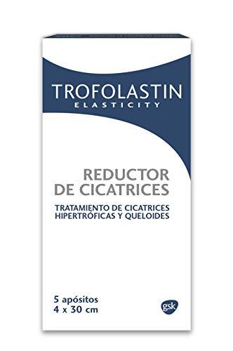 TROFOLASTIN - Reductor de Cicatrices, Blanco, 5 Apósitos de 4 X 30 cm