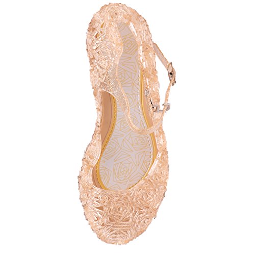 Tyidalin Niña Bailarina Zapatos de Tacón Disfraz de Princesa Zapatilla de Ballet para 3 a 12 Años EU28-33(Color: Púrpura,gold,plata)