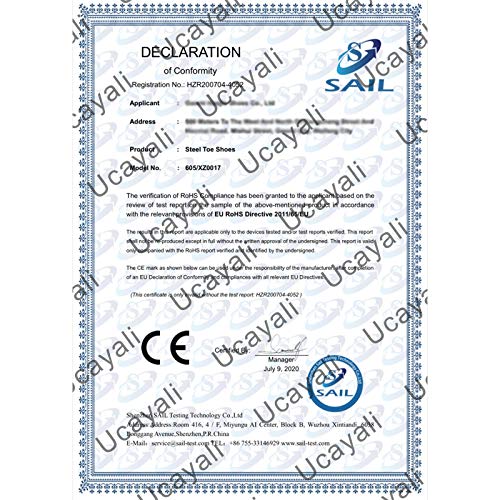 UCAYALI Zapatillas de Seguridad Hombre Calzado de Trabajo Cómodo Zapatos de Seguridad con Punta de Acero Zapatos Protección Deportivos Gris cadete Gr.44