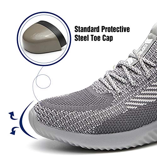 UCAYALI Zapatillas de Seguridad Hombre Calzado de Trabajo Cómodo Zapatos de Seguridad con Punta de Acero Zapatos Protección Deportivos Gris cadete Gr.44