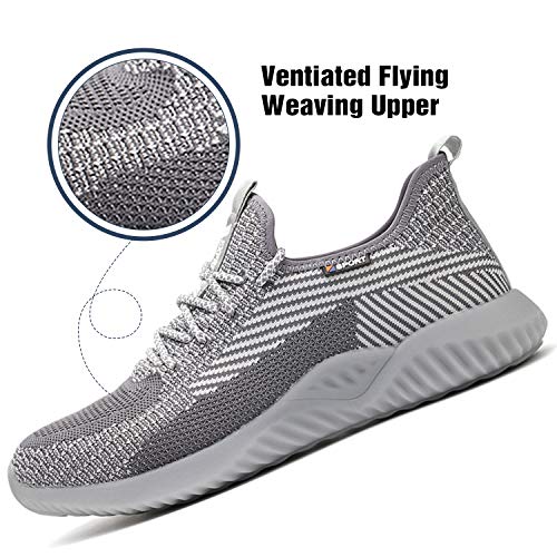 UCAYALI Zapatillas de Seguridad Hombre Calzado de Trabajo Cómodo Zapatos de Seguridad con Punta de Acero Zapatos Protección Deportivos Gris cadete Gr.44