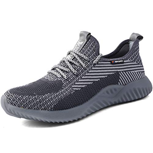 UCAYALI Zapatillas de Seguridad Hombre Calzado de Trabajo Cómodo Zapatos de Seguridad con Punta de Acero Zapatos Protección Deportivos Gris cadete Gr.44