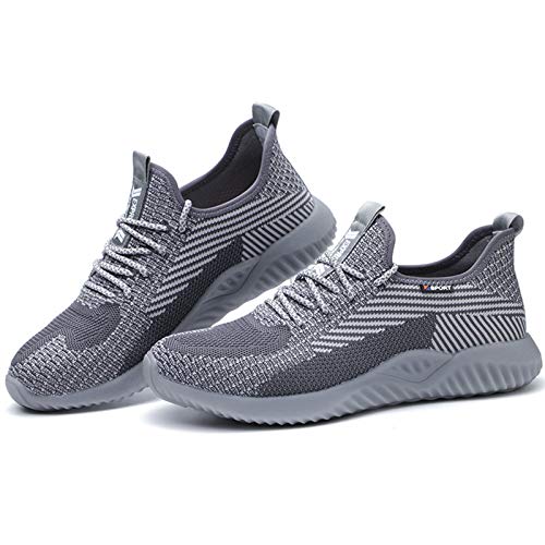 UCAYALI Zapatillas de Seguridad Hombre Calzado de Trabajo Cómodo Zapatos de Seguridad con Punta de Acero Zapatos Protección Deportivos Gris cadete Gr.44